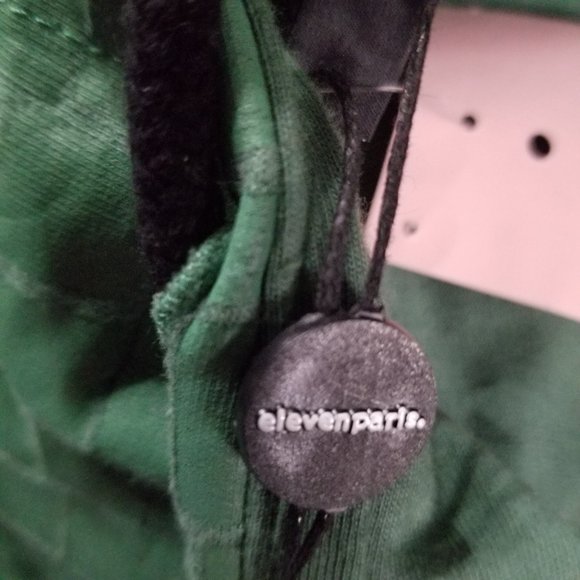 Eleven Paris Coated Hoodie - Fir Green - Picture 5 of 9